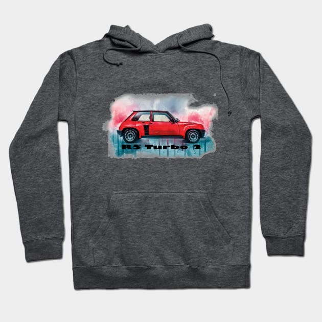 Renault 5 Turbo 2 Splash Art Hoodie by AaaahEeeekStudio